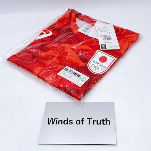 Olympics Paris 2024 TEAM JAPAN Official Replica Model T-shirt ASICS RED Size M - Picture 5 of 10
