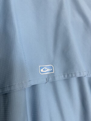 Chemise De Pêche Homme Drake DPF Performance – Manches Courtes, Bleue, Taille XL
