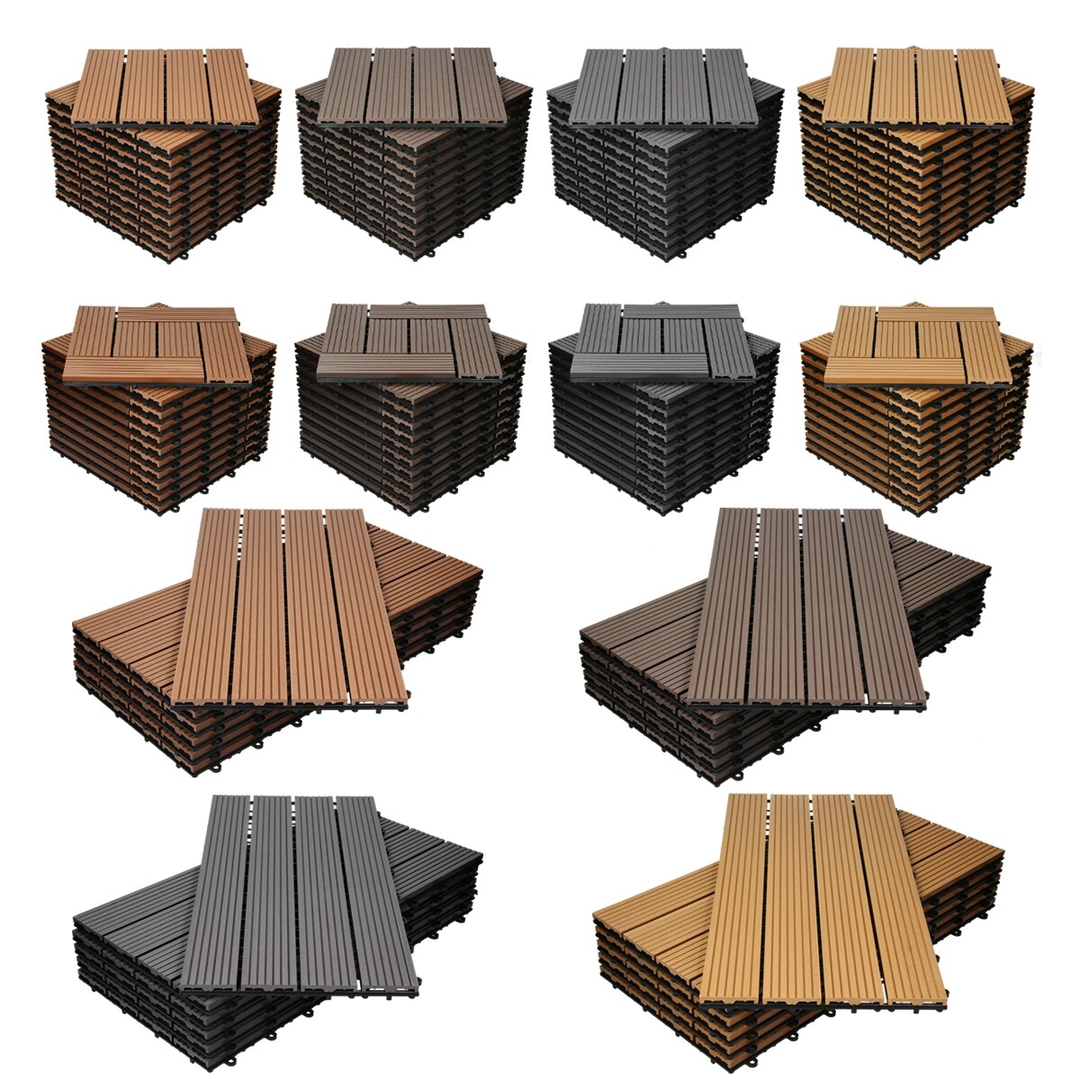 Baldosas azulejos suelos WPC aspecto madera para piscina patio balcón jardín 1m²