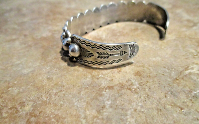 SUBSTANTIAL Old 1940's / 50's Navajo Sterling Silver DOME DESIGN
