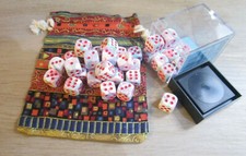 Chessex Lab: Festive 12mm d6 Pop Art/Red Dice Block 36 with Festive Dice Bag