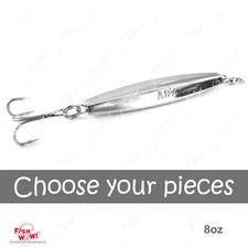Fish WOW!® 8oz Diamond Jig Silver Chrome Trolling from 1pc 2pcs 3 5 10 20pcs New