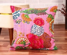 Kantha Cushion Cover, Indian Pillow Case Throw Vintage Pillow Decor 16 Boho Sofa