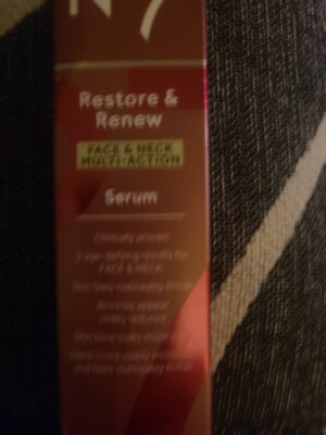No7 Restore Renew Face neck Multi Action Booster Serum - 1.7 oz Free Ship