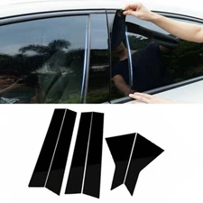Glossy Black Exterior Window B C Pillar Trim Decal For Honda Civic Sedan 16-21