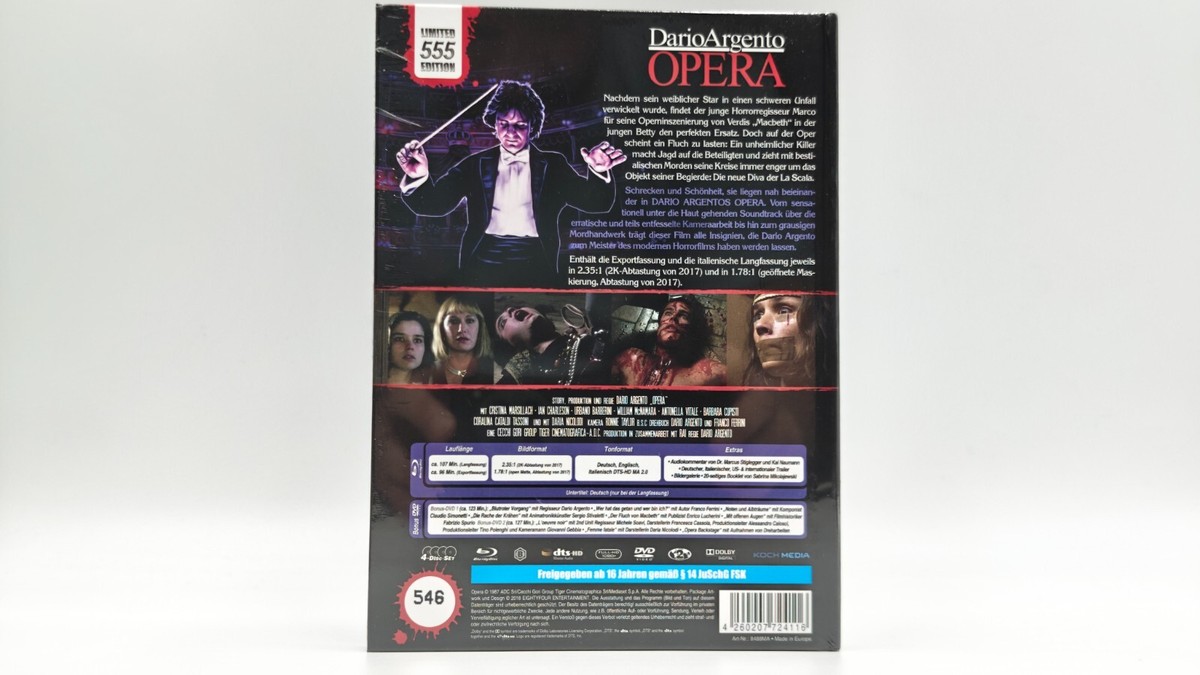 Opera - Dario Argento Giallo - Blu-ray Mediabook RARE Cover BRAND