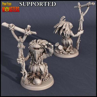 3D Printed Print Your Monsters Frog Chaman Swamp Invasion 28mm - 32mm D&D