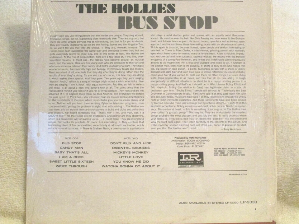 THE HOLLIES BUS STOP ORIG 1966 MONO BRIT-POP-PSYCH STILL SEALED NOS COPY!!. Foto 2 de 2