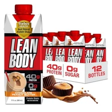 Lean Body Ready-to-Drink Protein Shake, 40g Protein, Whey Blend, 0 Sugar, Glu...
