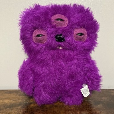 Fuggler Fart Face 9  Plush Annoyed Alien 3 Eyed Purple With Fart Sound