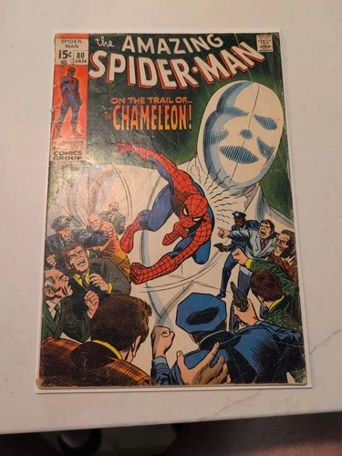 AMAZING SPIDER-MAN #80 1970 Low "ON THE TRAIL OF...THE CHAMELEON"!