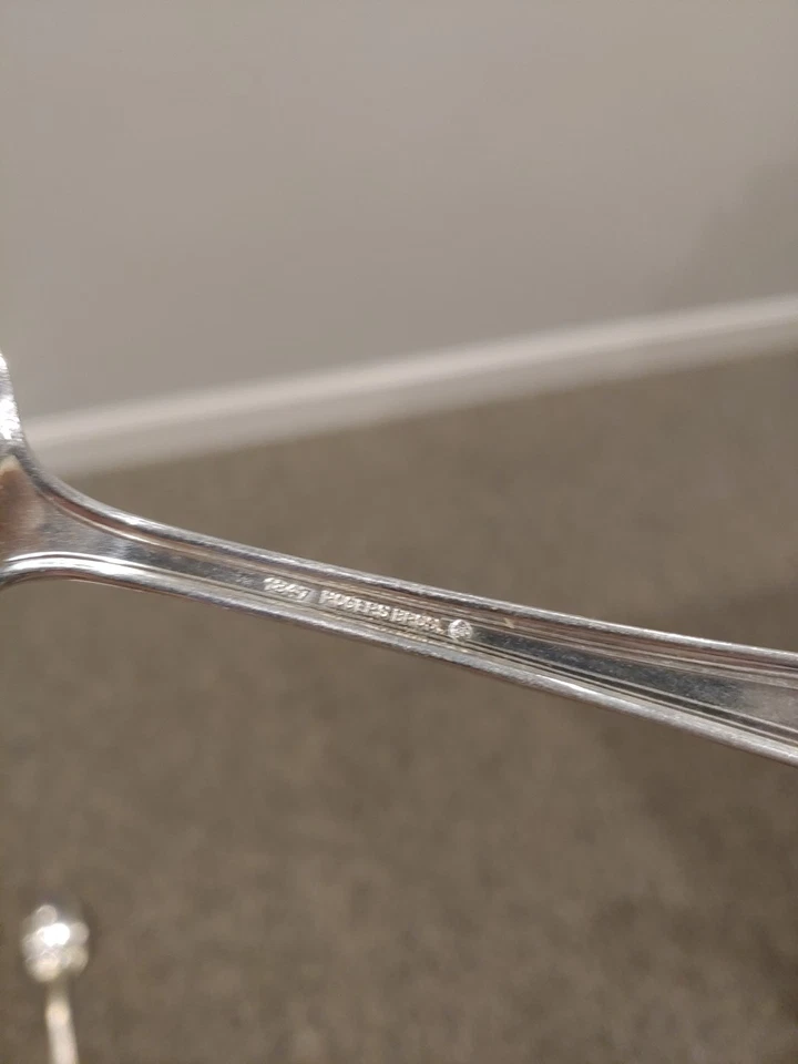 Lote de 9 cucharas grandes Rogers Bros Continental Patter 1847 cubiertos antiguos Foto 3 de 4