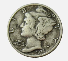 1936 D Mercury Dime Low production in the first year As shown in the figure