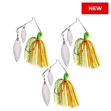 Reaction Tackle Lead Spinnerbait Jigs – 3-Pack, Double Willow Blade - New