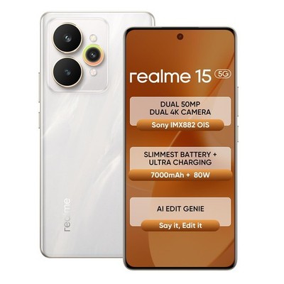 realme 15 5G (Flowing Silver, 256 GB) (8 GB RAM) Mediatek Dimensity 7300+ 5G Pro