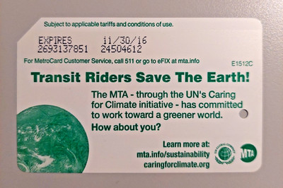 Rare NYC s Iconic MTA MetroCard Green Edition For Earth Day  (Used)