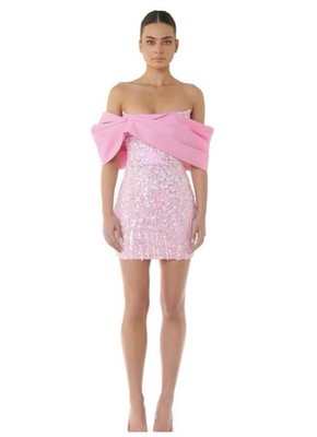 Eliya The Label Bianca Pink Sequin Mini Dress Size Small