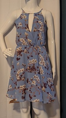 Miami for Francesca Blue Floral Dress Size Extra Small