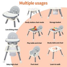 8-In-1 Baby Easy-Clean Simple Fold Deluxe High Chair Baby Chair Learning Table