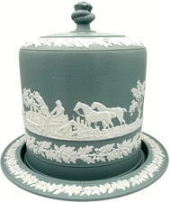 James Dudson Jasperware Stilton Stand or Cheese Dome in Slate Blue – C. 1865
