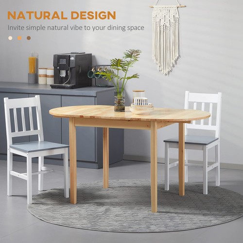 55" Solid Wood Kitchen Table, Drop Leaf Tables for Small Spaces, Folding Dini... - Picture 3 of 10
