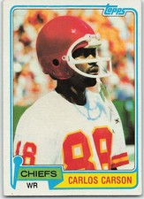 1981 Topps - Carlos Carson #467 (RC) Chiefs Rookie Football Card