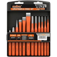Punch And Chisel Set 12-piece Include Cold Chisels Pin Center