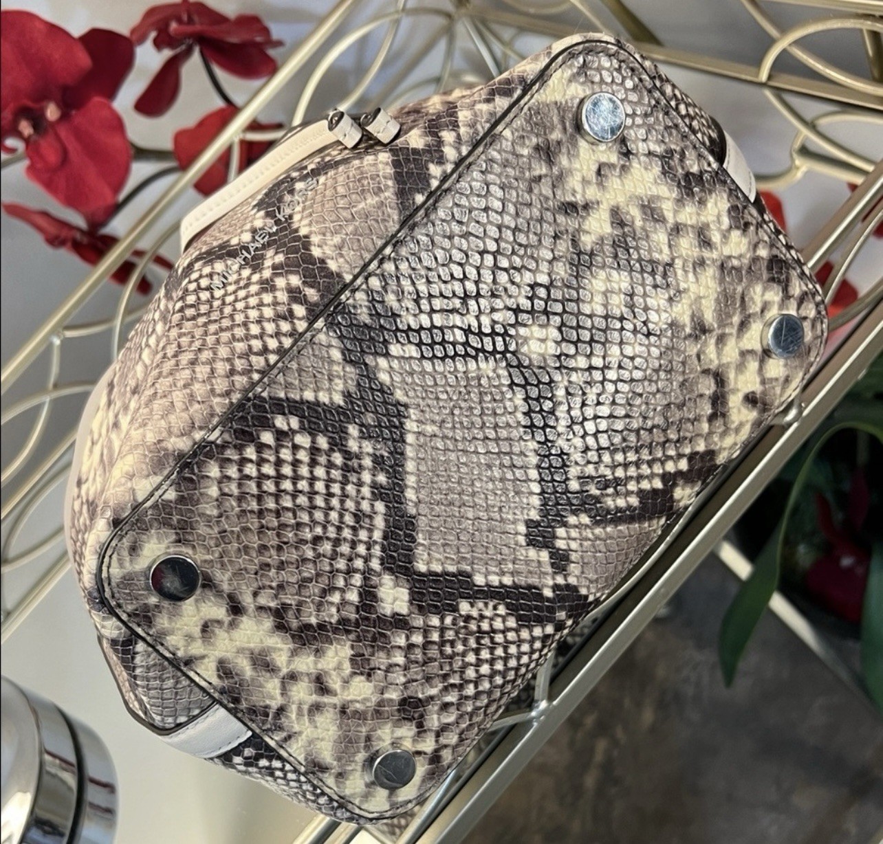 MICHAEL Michael Kors Dottie Python Embossed Bucke… - image 8