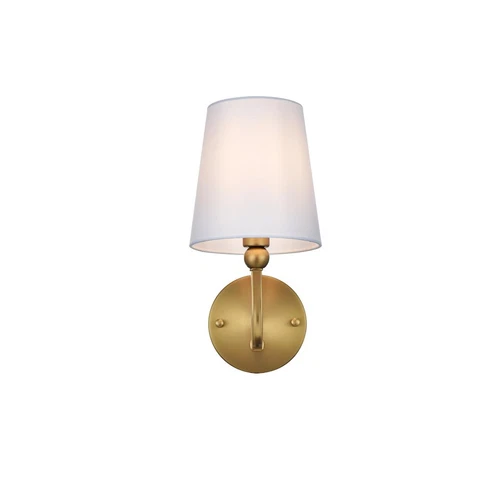 Living District Senna 1 Light 6" Wall Sconce, Satin Gold/White - LD7322W6SG - Picture 1 of 1