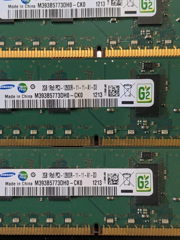 SAMSUNG 4 x 2GB 1Rx8 PC3-12800R-11-11-A1-D3 Ram Memory Stick (8gb set) - Image 3 of 4