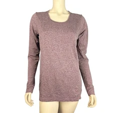 Under Armour Heat Gear Size L Long Sleeve Purple Top Threadborne Athletic Fitted