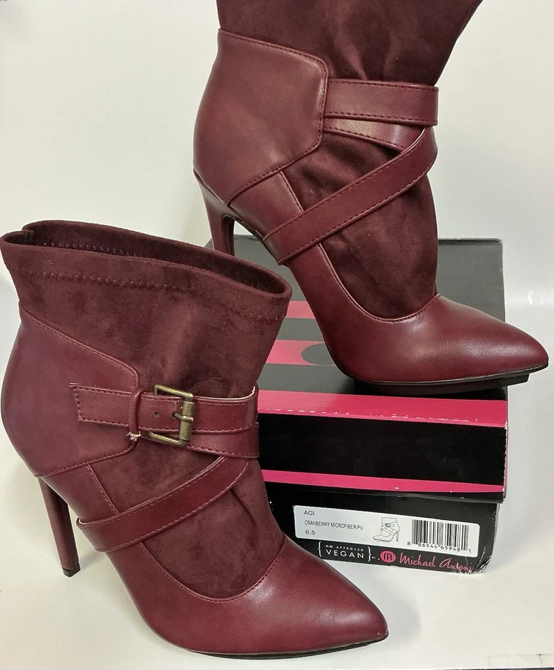 Michael Antonio Women's Maroon Suede Boots Size 6.5 New with Box - Image 2 of 4