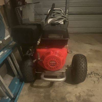 #ad #ad Honda GX160 Wheel Mounted Gas Pressure Washer with Red Engine and Hose $800.00