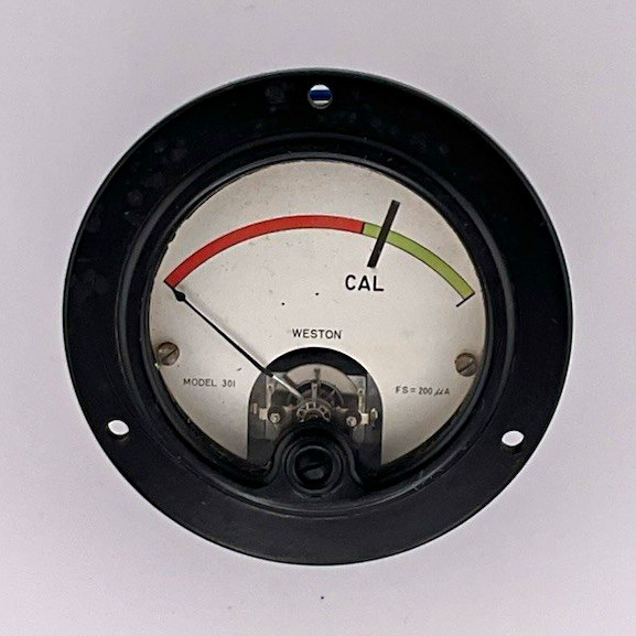 Weston Model 301 Panel Meter CAL Red Green Scale 200 Round Analog Gauge - Used