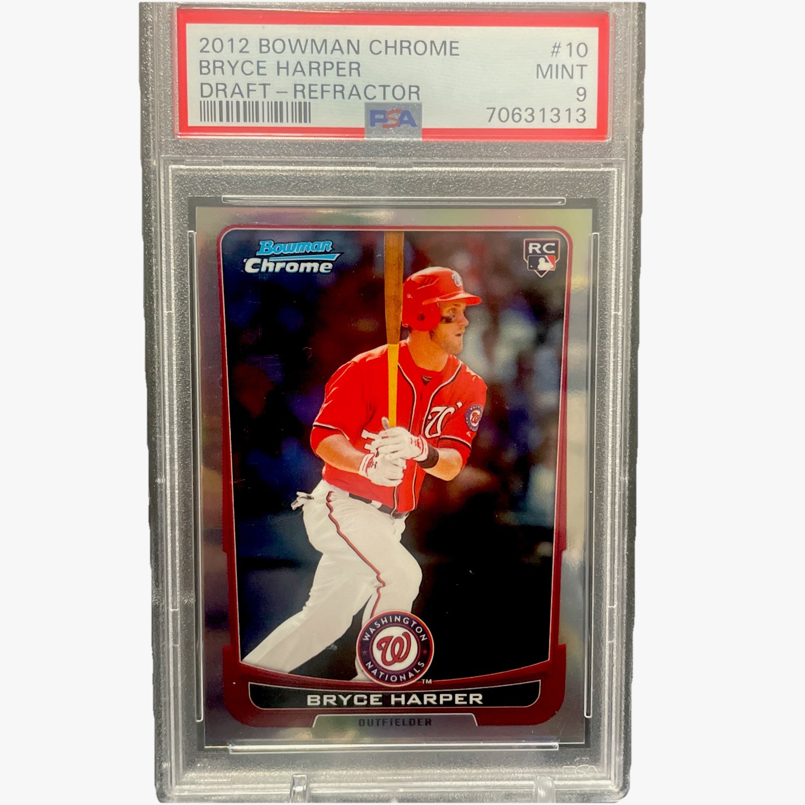 Bryce Harper RC 2012 Bowman Chrome Draft Refractor #10 PSA 9 MINT /300 ROOKIE 
