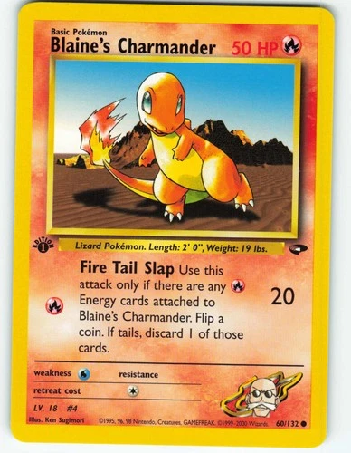 Blaine's Charmander - 1st Edition - 60/132 Gym Challenge - Pokémon TCG - 2000