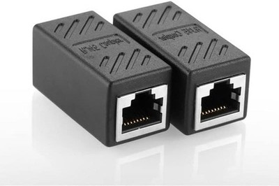 FANTIA 2Pcs RJ45 Coupler Connector Coupling Extension Adapter Cat6A Network... 