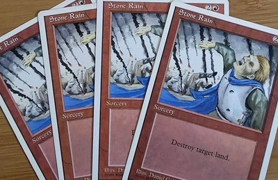 X 4 Stone Rain NM-M 4th Edition MTG Magic The Gathering