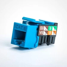 Vertical Cable Cat6 90 Degree Keystone Jack – Easily Snaps into Housing or Wa...