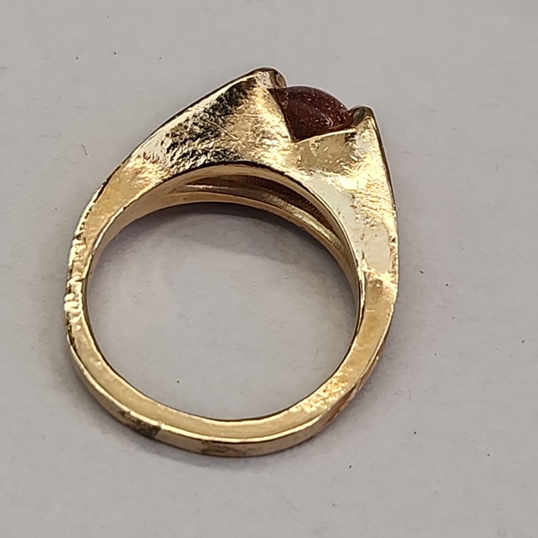 Goldstone Ring Gold Filled Split Shank Small 4.5 … - image 3
