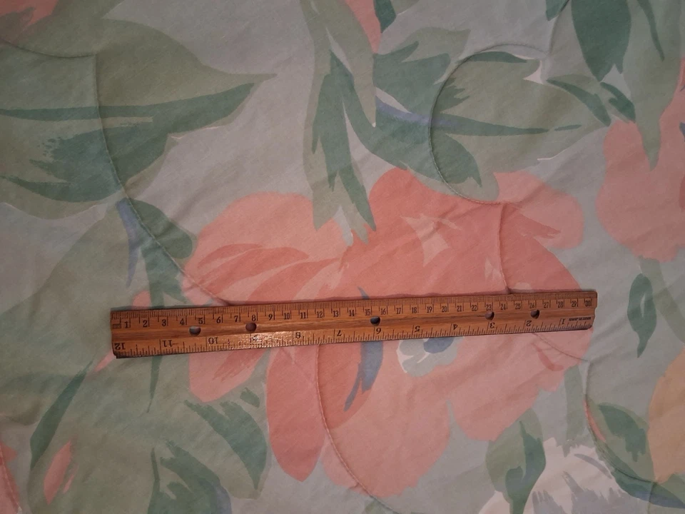 Vintage 80's USA SPRINGMAID Comforter PINK GREEN YELLOW Huge Florals Twin EUC - Image 4 of 4