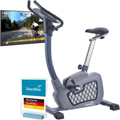Skandika Wiry Ergometer Heimtrainer Kinomap Bluetooth App-Steuerung grau Neu