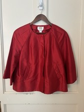 Vintage Talbots Pure Silk Unlined Blazer Womens Size 4 Red Classic Preppy Bold