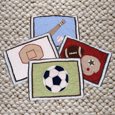 Pottery Barn Kids Sports Patchwork Queen Quilt Set