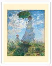 Madame Monet and Her Son - Woman with a Parasol by Claude Monet 1875