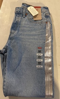 Levi's 501 Jeans Silver Shine Stripe 28x30 , Button-Fly, NWT | eBay