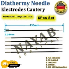 Ellman surgitron diathermy cautery  needle electrodes Reusable-Tungsten Tips 6pc