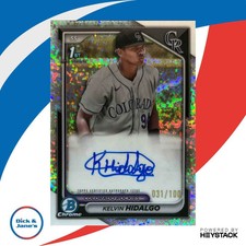 2024 Bowman Kelvin Hidalgo Chrome Auto Mini Diamond /100 1st Prospect Rockies