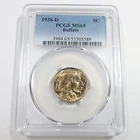 1938 D PCGS MS65 - Buffalo Nickel 5c US Coin #60295A