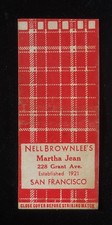 1940s Nell Brown Lee's Martha Jean Est. 1921 Luncheon 228 Grant San Francisco CA